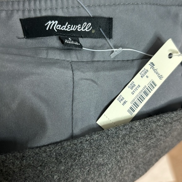 Madewell Wool Viscose Modal Grey Skirt with front pockets Size 6 - Picture 6 of 7
